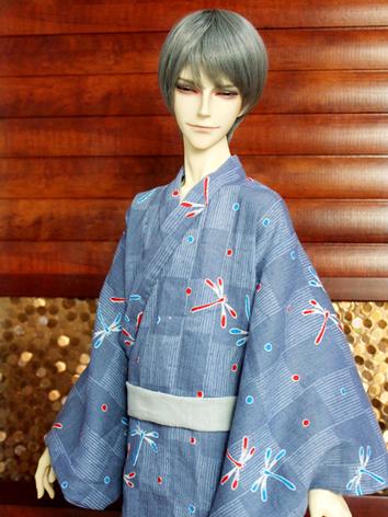 BJD Clothes Boy Blue Yukata Kimino Outfit for 70cm/SD/MSD size Ball-jointed Doll