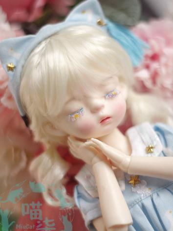 BJD Wig Girl Beige Wig Hair for 1/8 SD/MSD/YOSD Size Ball-jointed Doll