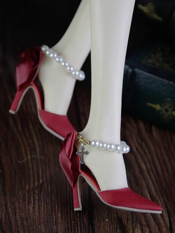 BJD Girl/Female Blue/White/Pink/Red/Black High-heel Shoes for SD size Ball-jointed Doll