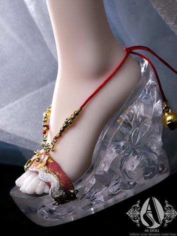 【Limited Edition】Bjd Shoes 1/3 Female Mandarava Hollow Crystal Geta shoes SH318013 for SD Size Ball-jointed Doll