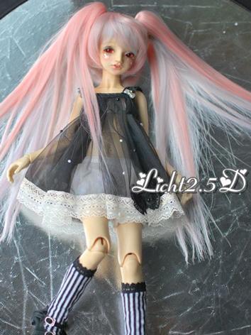 1/4 1/6 Wig Girl Pink Long Straight Hair 010 for MSD/YSD Size Ball-jointed Doll