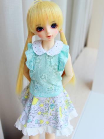BJD Clothes Girl Blue Shirt and Skirt for MSD Ball-jointed Doll