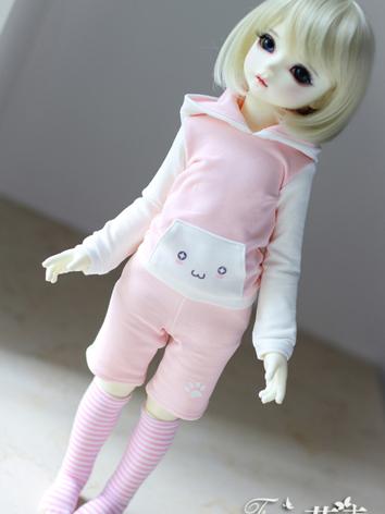 BJD Clothes Girl/Boy Blue/Pink/Black Hoodie and Shorts Suit for MSD/YOSD Ball-jointed Doll