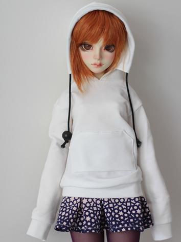 BJD Clothes Girl/Boy White/Black Hoodie Coat for SD/MSD/YOSD Ball-jointed Doll