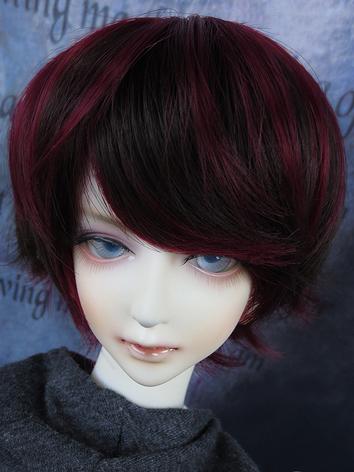 BJD 1/3 1/4 Wig Wine&Black Short Hair for SD/MSD Size Doll Ball-jointed doll