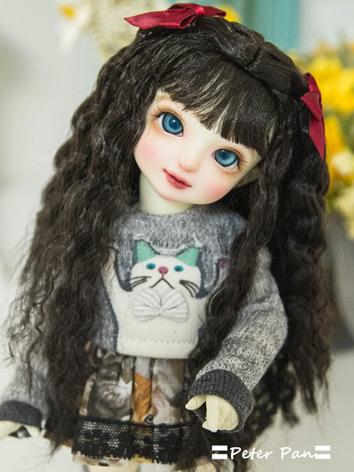 BJD Wig Girl Chocolate Hair Wig for SD/MSD/ 1/8 Size Ball-jointed Doll