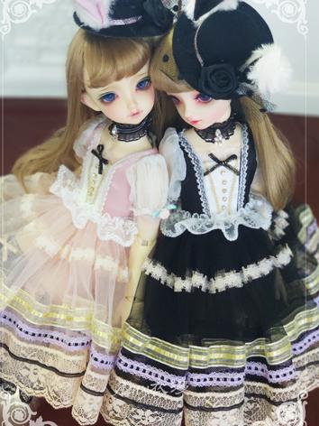 BJD Clothes Girl Black Dress Suit for SD/MSD Ball-jointed Doll
