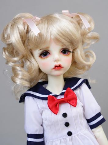 1/4 1/6 Wig Girl Gold Curly...