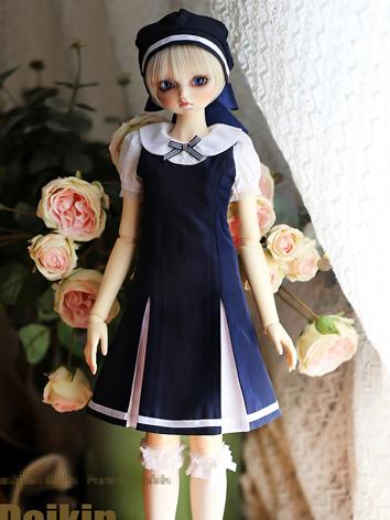 BJD Clothes Girl Blue Dress Uniform for SD/MSD size Ball-jointed Doll