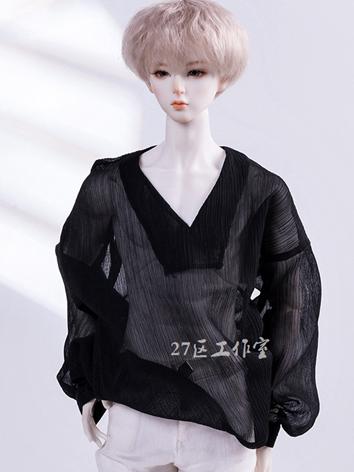 BJD Clothes Black Chiffon Shirt for MSD/SD/70cm Size Ball-jointed Doll