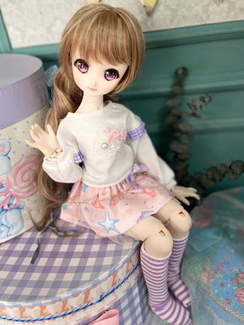 1/3 1/4 Girl Clothes Hoodie and Skirt for SD/MSD Size Ball-jointed Doll