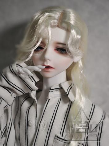 BJD Wig Boy Wig Gold/Black Long Curly Hair for SD/MSD Size Ball-jointed Doll