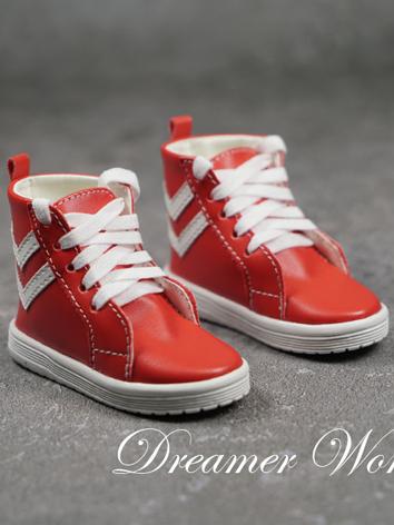 BJD Shoes Boy White/Red/Bla...