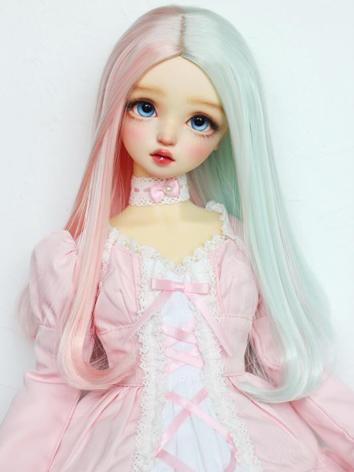 BJD Wig Gril/Female Long Curly Middle Side Parting Hair for YOSD/MSD/SD Size Ball-jointed Doll