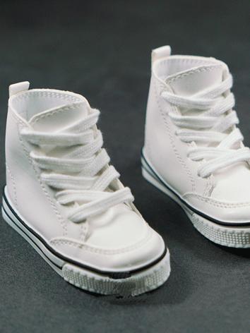 BJD Shoes Boy White Flat Sports Shoes Leisure Shoes for 70cm/SD/MSD/YOSD Size Ball-jointed Doll