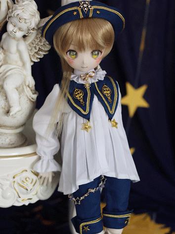 Bjd Clothes Girl/Boy White Uniform Suits【star color】for MSD/MDD Size Ball-jointed Doll