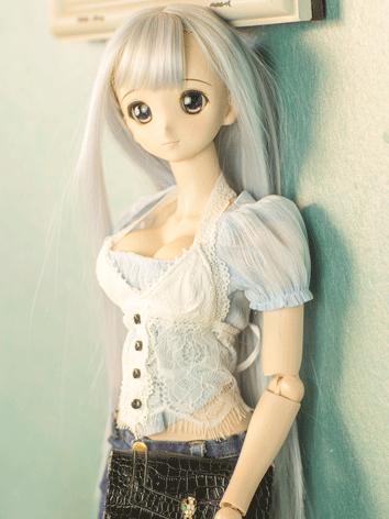 BJD Clothes Boy/Girl Light Blue&White Shirt and Vest Suit for MSD/SD/70CM Ball-jointed Doll