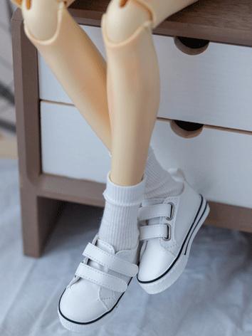 BJD Shoes Girl/Boy White/Black Leisure Shoes for SD Size Ball-jointed Doll