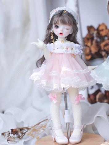 BJD Clothes Girl Pink Dress for YOSD Size Ball-jointed Doll