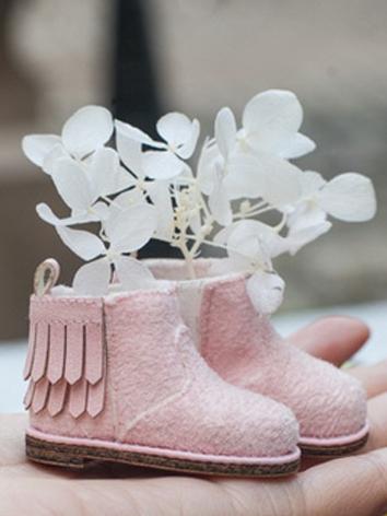 BJD Shoes Pink Flat Boots f...