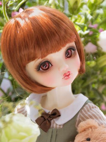 BJD Wig Light Carroty Bob Hair for SD Size Ball-jointed Doll