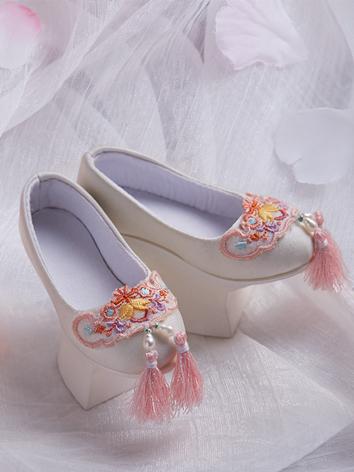 BJD Shoes Embroidered Flowe...