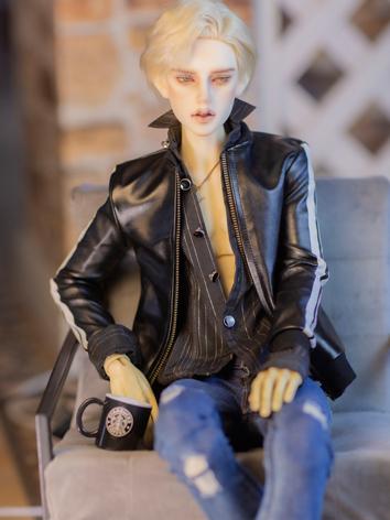 BJD Clothes Black Leather Jacket for MSD/SD13/SD17/70cm/ID75 Size Ball-jointed Doll