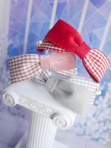 BJD Accessories Velvet Plaid Bow Headband for SD/MSD/YOSD Size Ball-jointed Doll