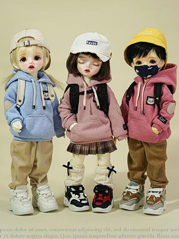 BJD Clothes Girl/Boy Corduroy Outfit for YOSD Size Ball-jointed Doll