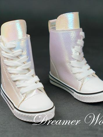 BJD Shoes White High Top Casual Shoes for MSD/SD Size Ball-jointed Doll