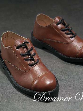 BJD Shoes Boy White/Brown Leather Shoes for SD/70CM/ID75cm Ball-jointed Doll