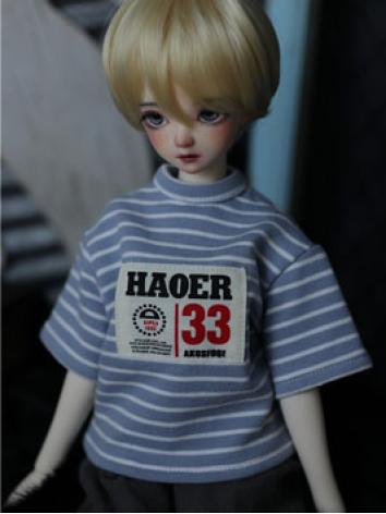 BJD Baby Clothes Striped T-shirt Short Sleeve for Men and Women for MSD Size Ball Jointed Doll