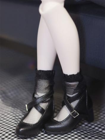 BJD Baby Shoes Cross-bound with Thick Heel for MSD Size Ball Jointed Doll
