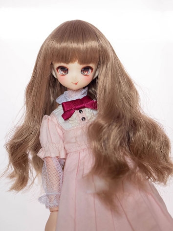 BJD Doll Curly  Light Brown Hairpiece for 1/12 Size Ball Jointed Doll