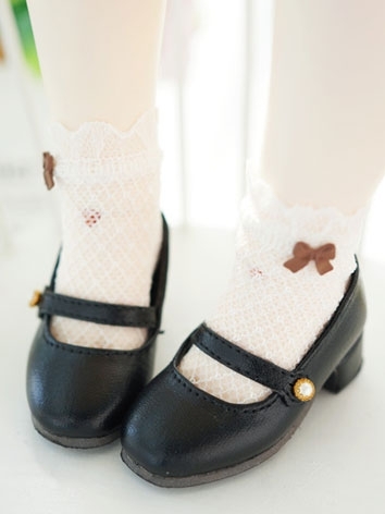 BJD Doll Peal Button Leather Shoes for MSD Size Ball Jointed Doll