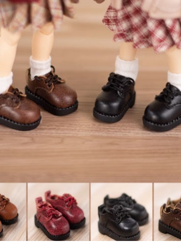 BJD Shoes Matt Round Head Leather Shoes for OB11 Size Ball-jointed Doll