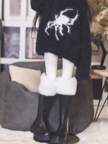 BJD Doll Round Toe Thick Sole Fur Boots for YOSD MSD Size Ball Jointed Doll