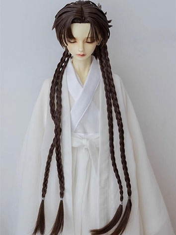 BJD Wig Milk Wolf Tail Long Braid Hair for SD Size Ball Jointed Doll
