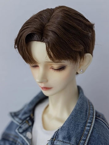 BJD Wig Milk Side Part Short Hair for SD MSD Size Ball Jointed Doll