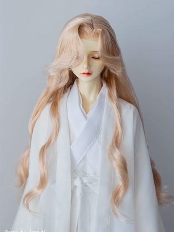 BJD Wig Long Curly Milk Hair for SD Size Ball Jointed Doll