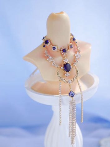 BJD Accessaries Blue Classic Zircon Necklace X243 for SD Size Ball-jointed Doll