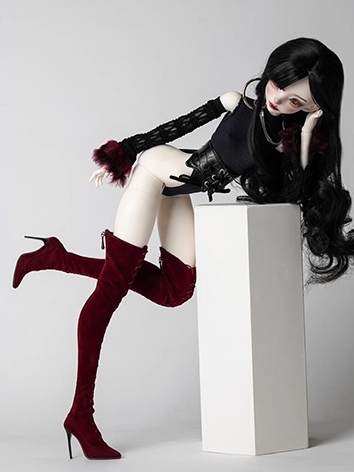 BJD Doll Shoes High Heel Lace-up Over-knee Boots for SD MSD Size Ball Jointed Doll