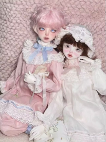 BJD Clothes Silk Cotton Embroidery Dress Suits for MSD Size Ball-jointed Doll