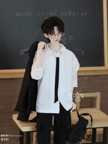 BJD Clothes Boy Lazy Tie T-shirt for 70/cm/POPO68/SD/MSD Size Ball-jointed Doll