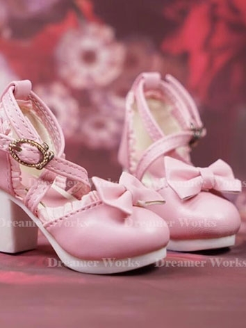 BJD Shoes Bowknot Point Toe High Heel Shoes for MSD SD Ball-jointed Doll