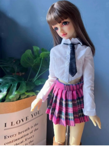 BJD Clothes Cute Plaid Skirt Tie Shirt for SD MSD Size Ball-jointed Doll