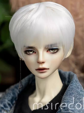BJD Wig White Short Style Wig Hair for SD MSD Size Ball-jointed Doll