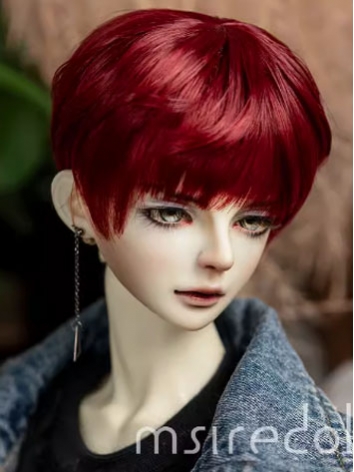BJD Wig Wine Short Style Wig Hair for SD MSD Size Ball-jointed Doll