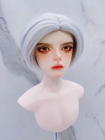 BJD Wig Male Silver White High Temperature Short Wig for SD MSD YOSD Size Ball-jointed Doll