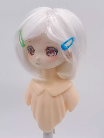 BJD Wig Female White Soft Short Wig for SD MSD YOSD Size Ball-jointed Doll